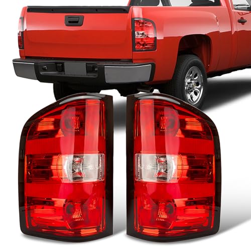 FOMIUZY Tail Lights Fit Chevy Silverado 1500 2007 2008 2009 2010 2011 2012 2013 Chevrolet 2500 3500 HD 2500HD 3500HD Rear Brake Taillight Assembly Back Lamp Lens Cover Left Driver Right Passenger Side