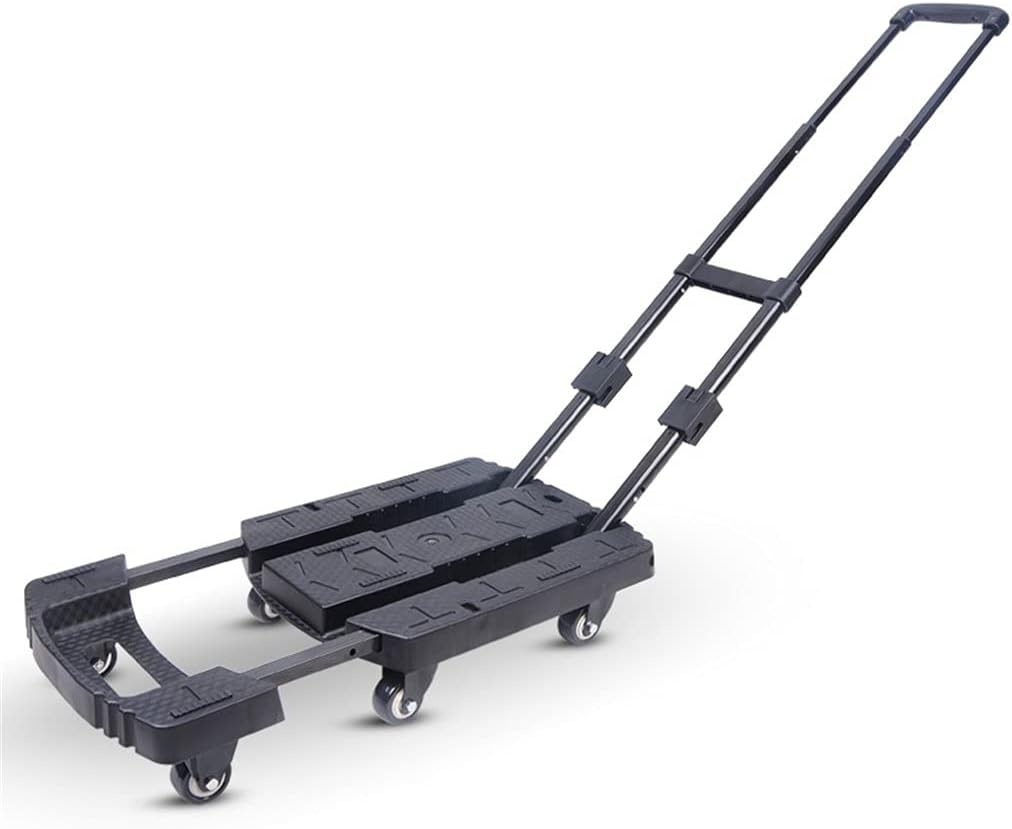 JSEIAJB 440lbs 360 Rotate Wheel Car Folding Luggage Cart Hand Truck for Car Travel Accessory Adjustable Chassis