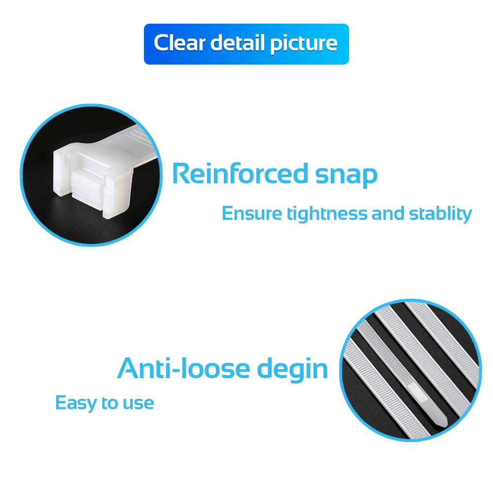 COMRUN 1000pcs 8Inch Nylon Zip Ties, 50 Pounds Tensile Strength, Industrial Grade, White Cable Tie Zip, UV Resistant,Heavy Duty,for Home,Garden Trellis,Office,Garage and Workshop