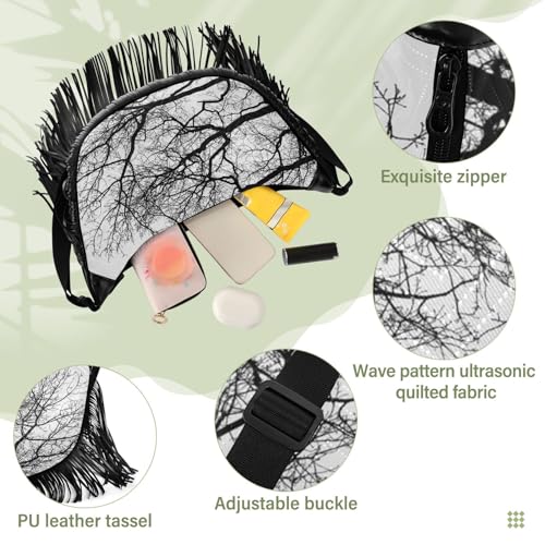 OTVEE Tree Branch Beauty Of Nature Fringe Bag for Women Cross Body Bag Tassel Shoulder Bag Satchel4