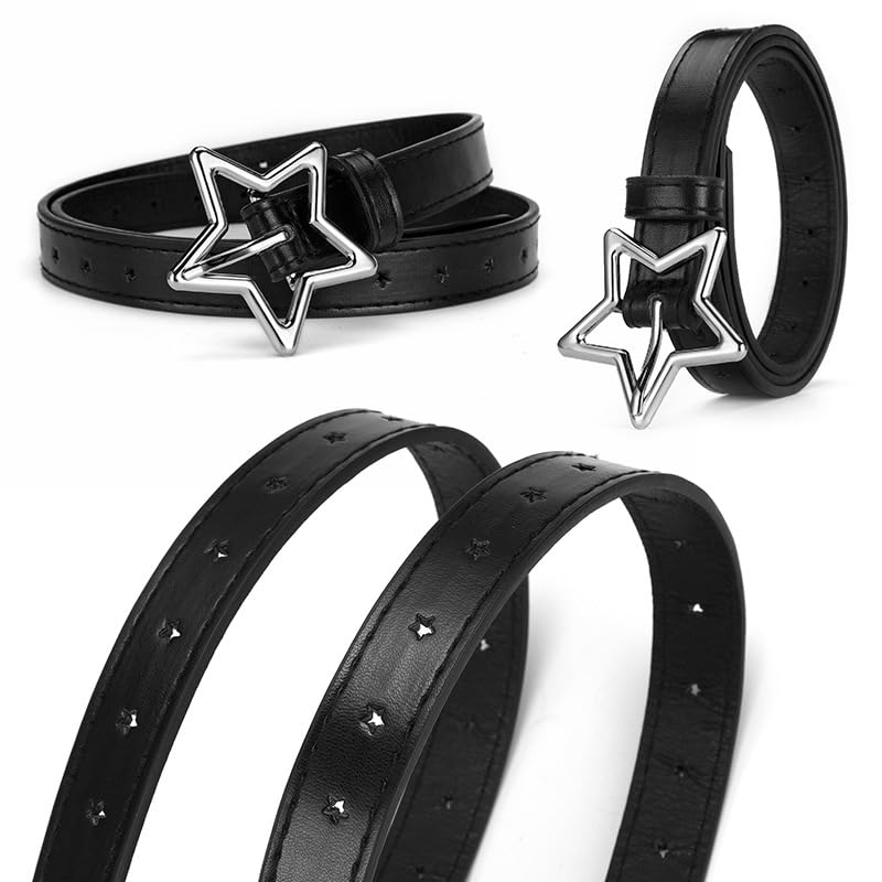 Toptim Kids Belts Girls Skinny Faux Leather Belt with Star Buckles for Jeans, Pants, Skirts, Dresses2