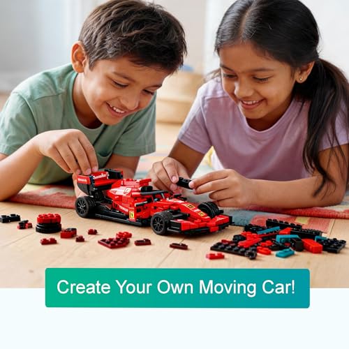 Image of Velocity X Racing Car Building Blocks Set - 225+ Pieces Toy Car Construction Kit for Kids 6+, Teens & Adults | Build 8 Unique Formula Race Cars | STEM Educational, Birthday Gift Toy