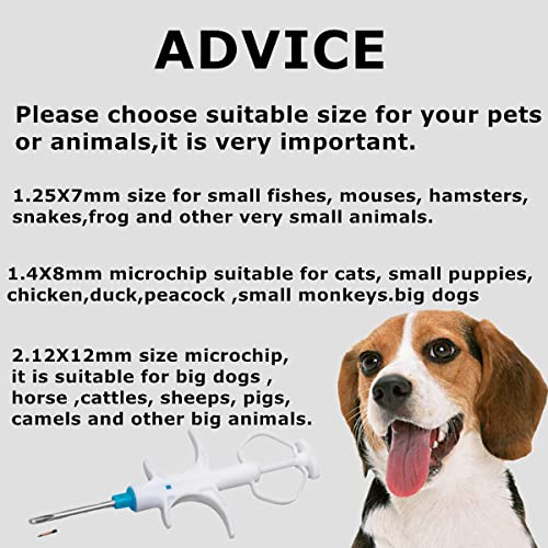 50 peças 1,25 x 7 mm, microchip universal para animais de estimação, microchip de implante, 134,2 kh