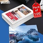 Better Office Products Papier photographique brillant, 8.5 x 11 De pouce, 100 Feuilles, 200 gsm, taille de la lettre, 100-Count paquet