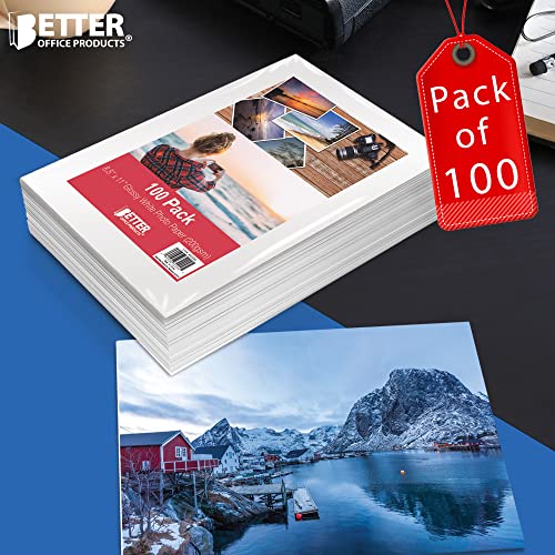 Glossy Photo Paper, 8.5 X 11 Inch, 100 Sheets, Better Office Products, 200 Gsm, Letter Size, 100-Count Pack #TOP5
