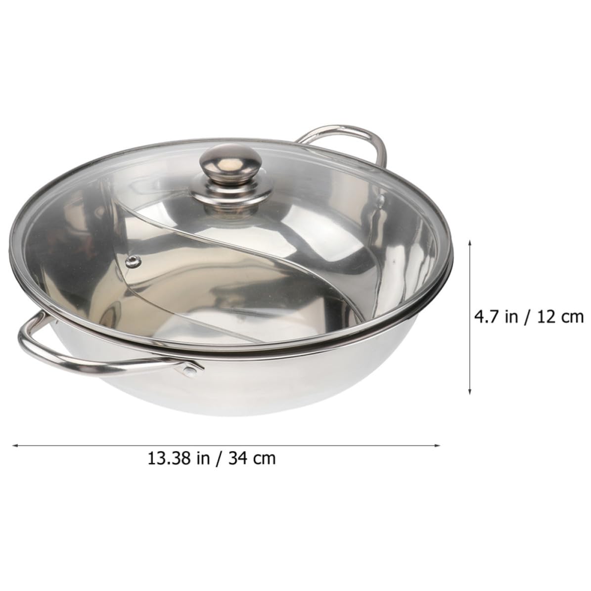 Abaodam Olla y Acabado Fino Caliente con Tapa Dividida de Acero Inoxidable Conducción Rápida de Calor para Cocina de Inducción Adecuado para Uso Hogar