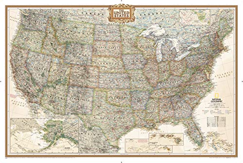 National Geographic United States Wall Map - Executive (Poster Size: 36 x 24 in) (National Geographic Reference Map)