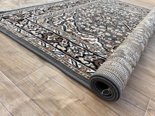 Image of TTC THREAD & TEXTURE CARPET Traditional Comfort: Power-Loomed Carpets for Living Room- Every Space Area Rug Color Grey Size 8x11 Feet (240x320cm)