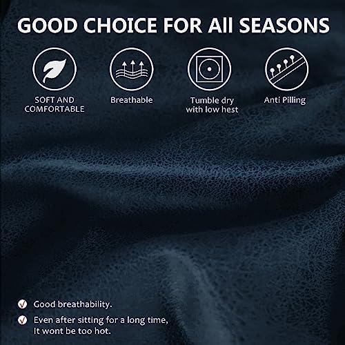 Image of ANARACHON Recliner Chair Covers Leather Like, 4 Pieces Recliner Cover for Recliner Chair, Soft Sofa Slipcover Furniture Protector Washable Sofa Cover for Pets Kids (X-Large, Navy 1)