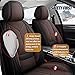 QUYDDC Universal Waterproof Nappa leather Car Seat Covers - Full Set Protects & Keeps Front Rear Seats Clean -Comfortable & Fashionable Bucket Seat Protector Fits Most Cars, SUVs, Sedans -Black Coffee