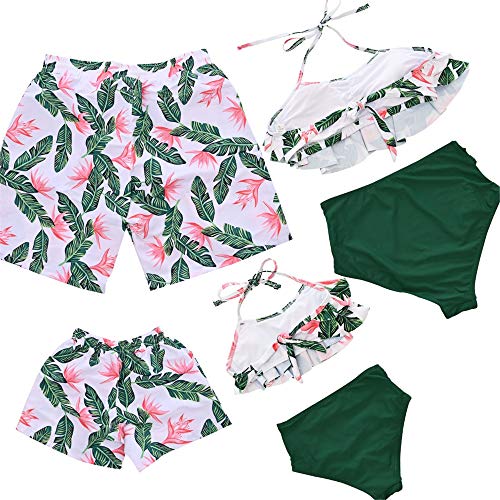 Family Matching Swimsuit Womens Bathingsuit Girls Swimwear Mom and Me Matching Swimwear2
