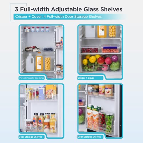 Image of BLACK+DECKER 10 Cu. Ft. Top Mount Refrigerator with Freezer, 2 Door Fridge with Top Freezer and Mechanical Temperature Control, For Homes and Apartments, BDA10LAS, Stainless Steel Look