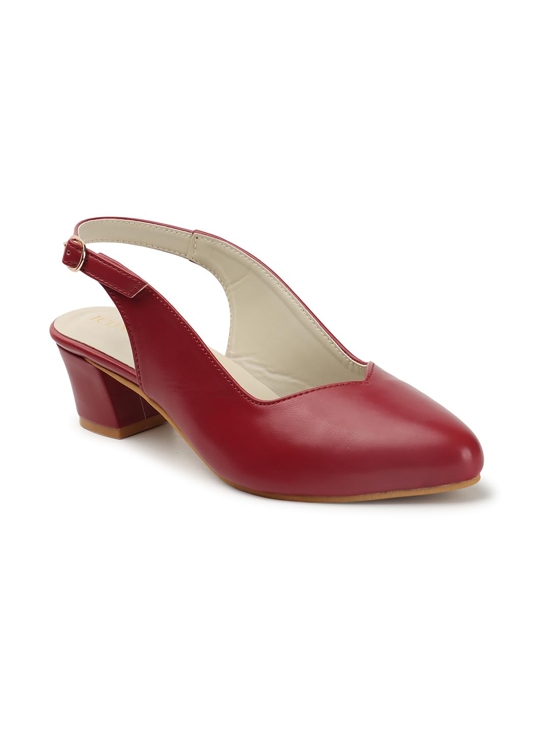 ICONICS Womens ICN-AF-W-02 Sling Back Comfortable and Stylish Block Heel Sandal for Office Casual Formal Wear I Daily Use Cherry Heeled 3 Kids UK (B0CCSMJRG6) Amazon Price History, Amazon Price Tracker