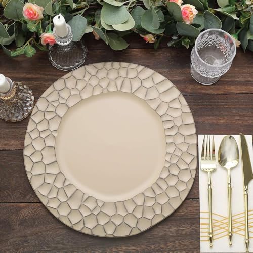 Platos Desechables 6 Pack 13" Taupe Plástico Irregular miniatura 5
