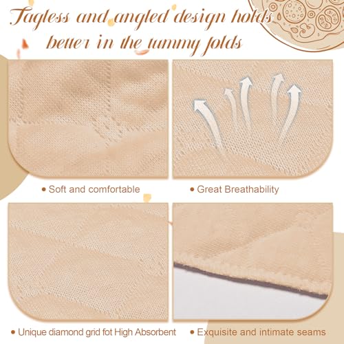 Image of 10 Pcs Tummy Liners for Sweat Rash Cotton Under Belly Sweat Liners Under Belly Absorber Pads Band for Skin Rash