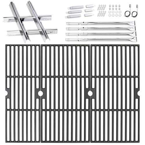 Grill Parts for Char-Broil Performance 4 Burner 463342119 463342118 463332718 463347017 463377017 463376117 463376018P2 463335517 463349917 Grill Burner Heat Plate Cast Iron Grill Grates 18 Inch
