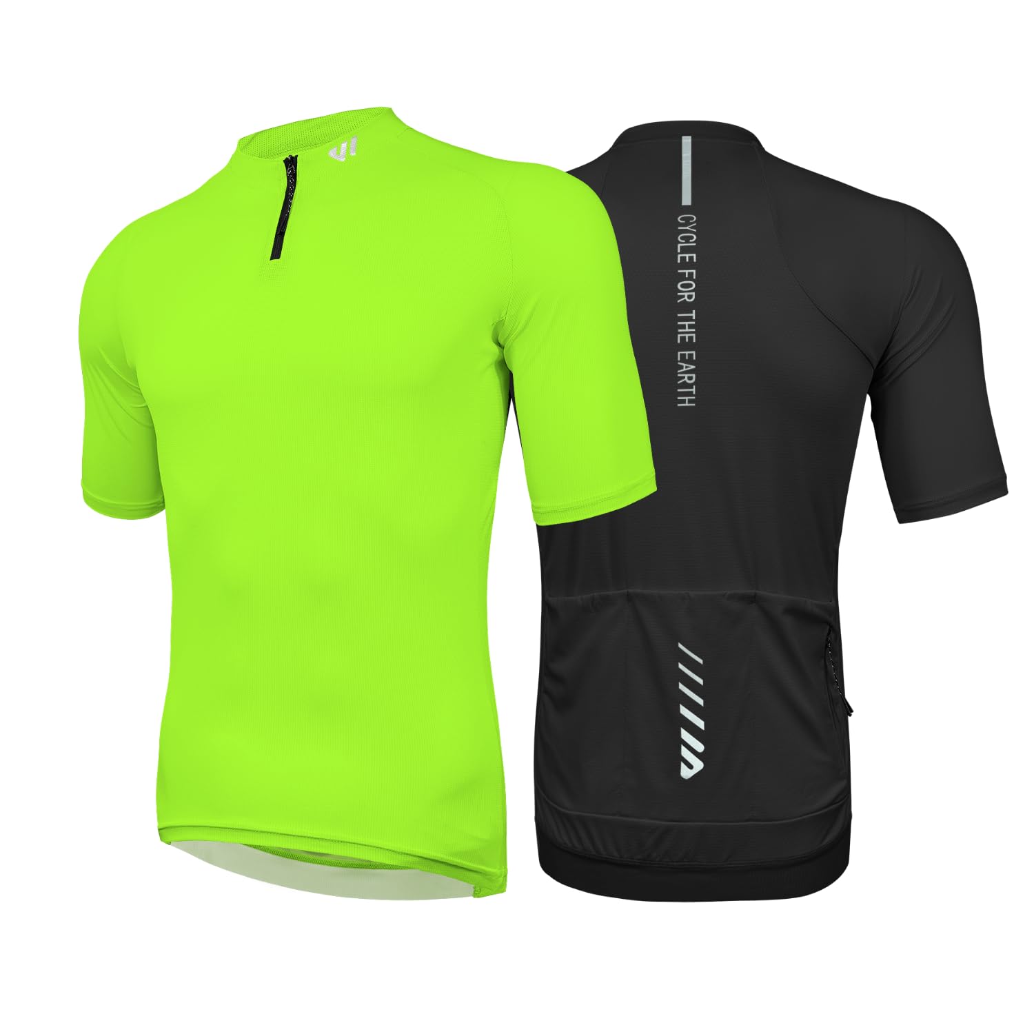 Wulibike Rennrad Trikot Herren Kurzarm, 1/4 Reißverschluss Fahrrad Shirt Mit 3+1 Rückentaschen Fahrradbekleidung