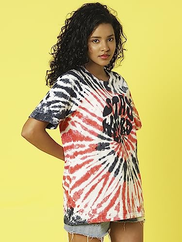 Image of RIGO Women's Oversized Fit Top (WTOP376-1432-L Navy Red