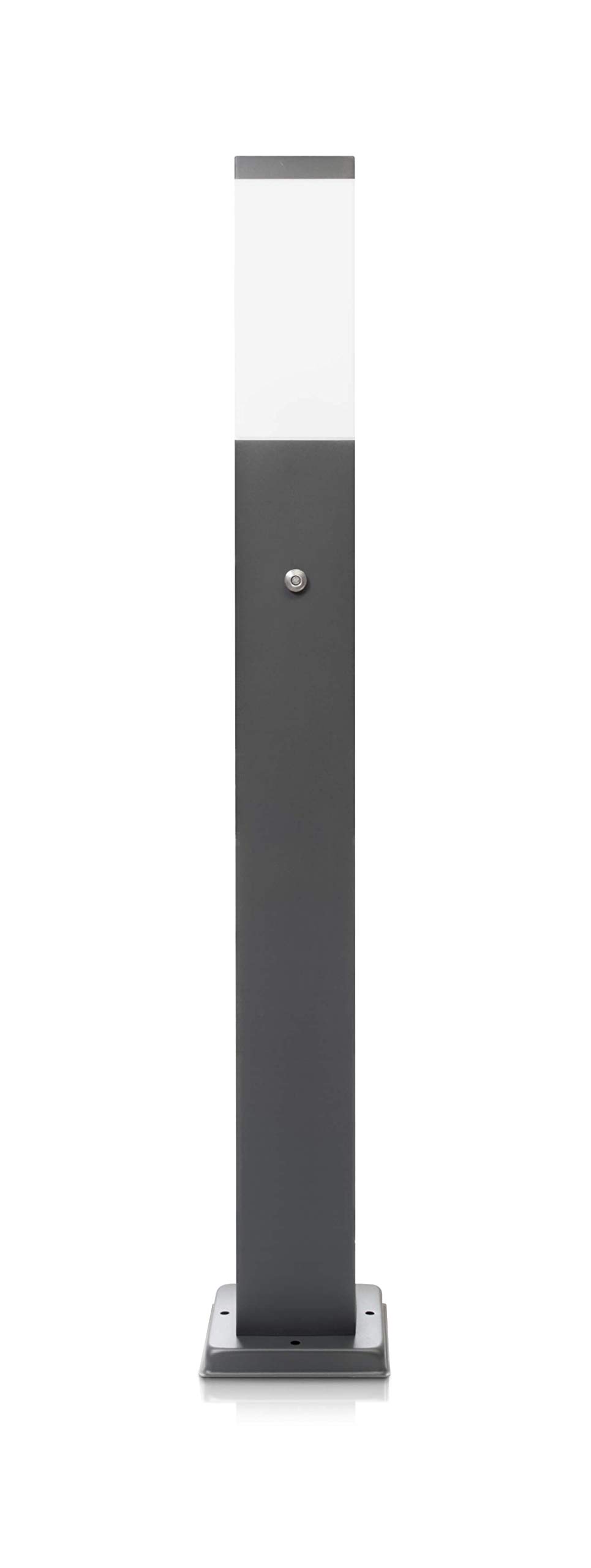 LED Universum Padverlichting met 80 cm, roestvrij staal, buitenlamp, energiezuil, stroomverdeler voor tuin en tuinstopcontact (Antraciet met bewegingsmelder en 2 stopcontacten