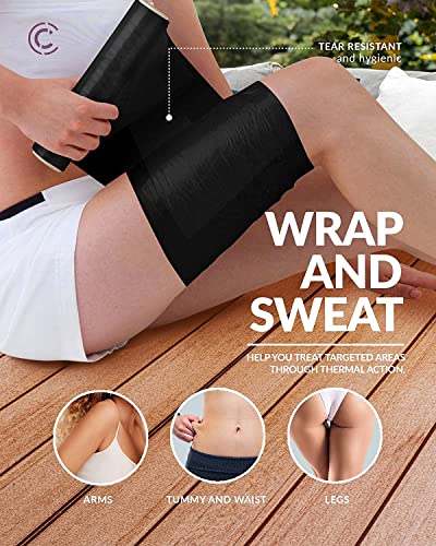 CURVEEZ Contouring Osmotic Plastic Body Wrap - Workout & Sweat Enhancer Stomach Wrap (Osmotica Faja Cinta) - 1 Pack Black - Thumbnail 5