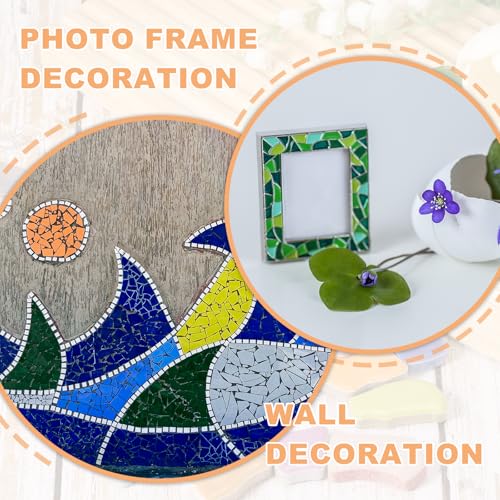 Mosaico cerámico irregular verde claro de 250g para manualidades y decoración 7