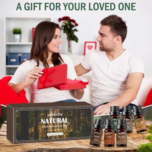 6 x 10ML Holziges Ätherische Öle Set, Adlerholz, Bernstein, Weihrauch, Zedernholz, Ambra, Bakhoor, 100% Reine Duftöle für Diffuser, für Diffuser Duftlampen Luftbefeuchter, Massage