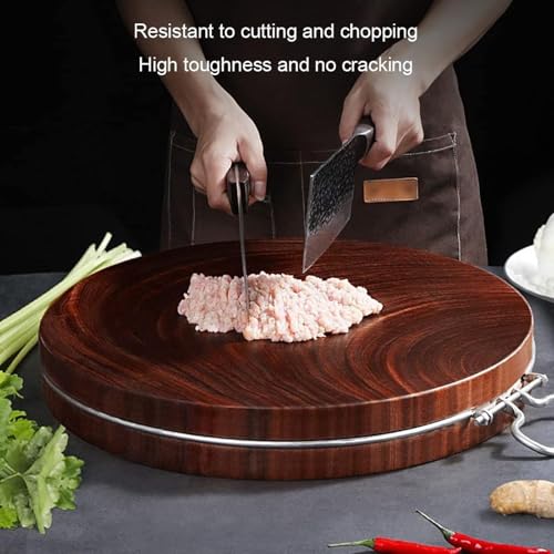 Tabla de cortar de madera maciza con asa. Versátil, esencial para carne, frutas, verduras, duradera, respetuosa con el medio ambiente, perfecta para chefs y cocineros caseros