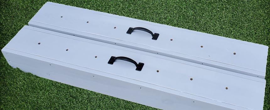 Generic Two 4ft Sport Horse Jump Flower Box Set - Pressure Treated Pine Wood, Black Metal Handles, 6 Flower Holes for Enhanced Jump Arena - Equestrian - Upgrade Your Jump Arena (White Set)