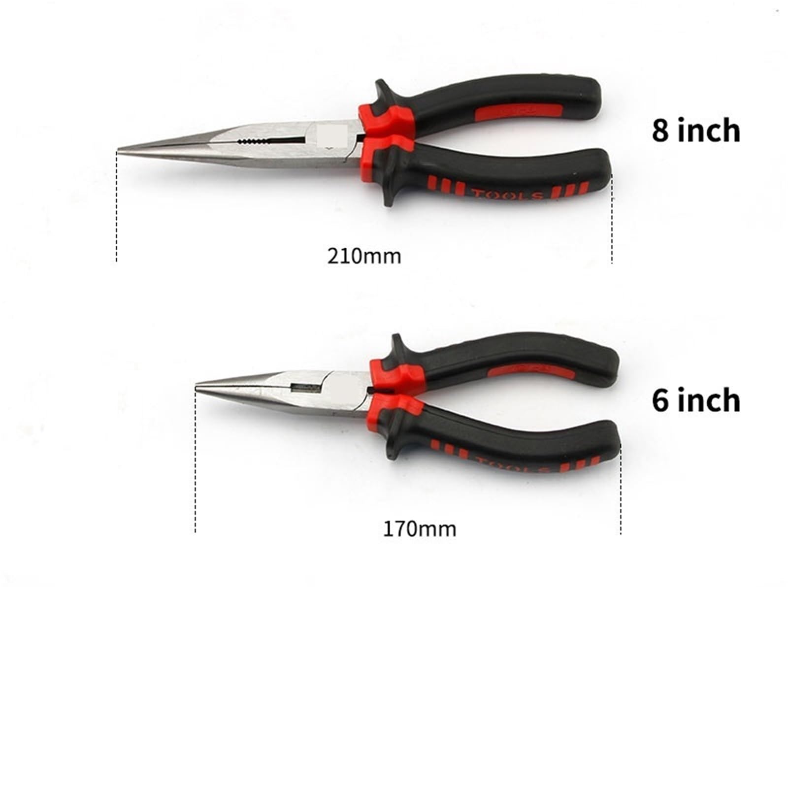 Pinze a becco lungo in cromo vanadio da 15,2 cm, 1 pezzo, pinza a becchi ad ago, strumento a pressione multi strumento manuale con manico a doppio colore