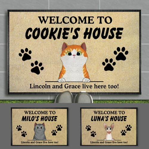 Personalized Cat Welcome Non-Slip Mat