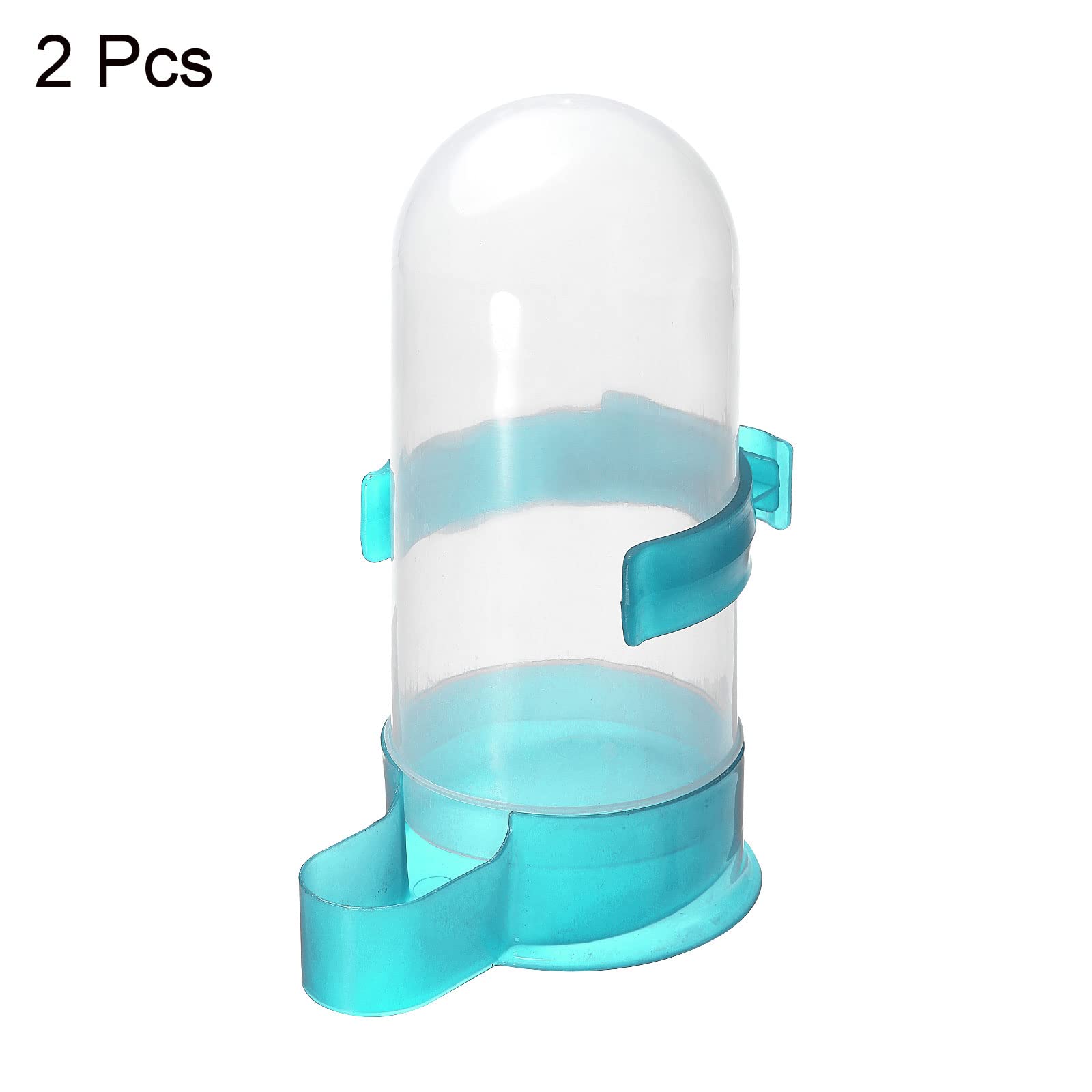 PATIKIL 800ml Automatico Piccioni Mangiatoia, 2pz Uccello Gabbia Abbeveratoio Appeso Bevitore Acqua Dosatore per Pappagallo Pollame, Blu Blu
