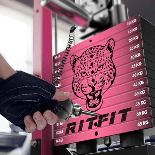 Image of RitFit M1 Pro Smith Machine Package, All-in-One Power Cage with Weight Stack Set, Includes LAT Pulldown & Cable Crossover System for Home Gym