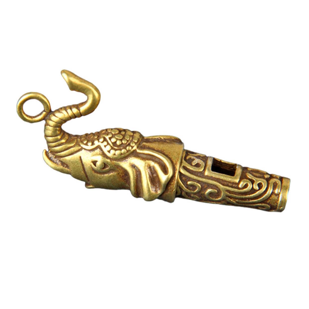 GALPADA Metal Brass Elephant Whistle Keychain for Emergency Signaling Lightweight Portable Animal Design for Adults for Hiking Camping and Everyday Use