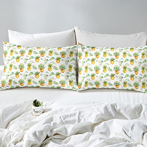 Pineapple-Bed-Sheet-Set-Queen-Size-Tropical-Fruit-Print-Fitted-Sheet-for-Kids-Boys-Girls-Decor-Fresh-Pineapple-Pattern-Bedding-Set-Microfiber-Leaf-Bed-Cover-Deep-Pocket-Green-Bed-Set 519F8rIvvEL