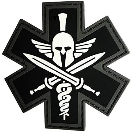 PVC Tactical EMS Patch Black and Gray, 2 ¾”