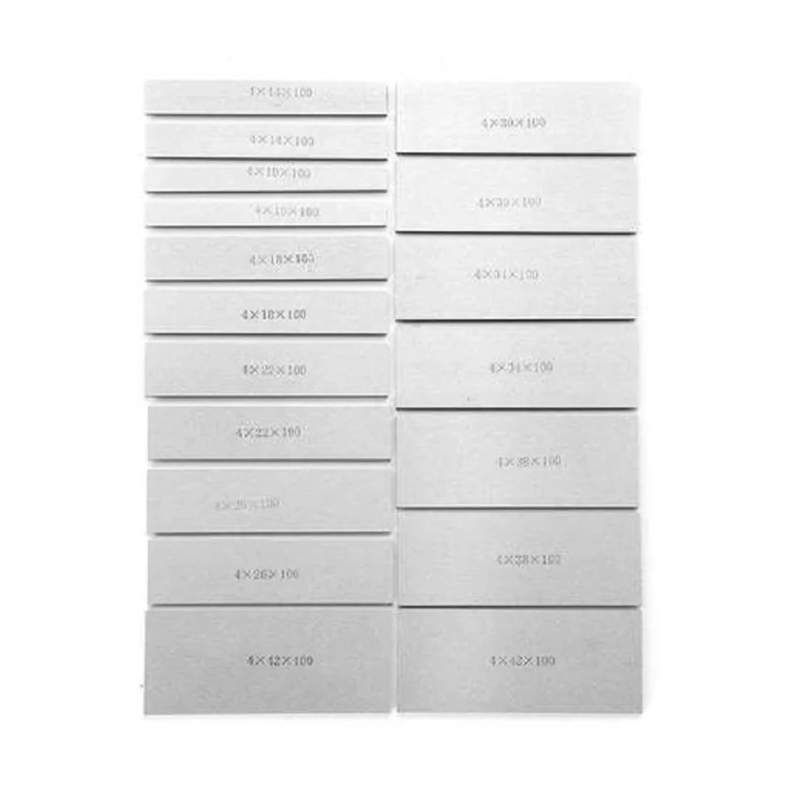 Bases paralelas Juego de 18 almohadillas de calibre paralelo de 150 x 8 x (14-44) mm for fresadora CNC
