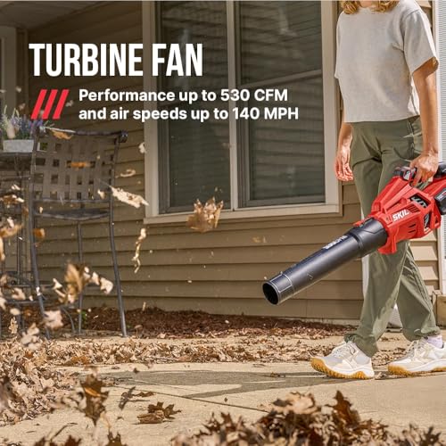 Image of SKIL PWR CORE 40 Brushless 40V 530 CFM Cordless Leaf Blower Kit, Variable Speed with Power Boost, Includes 2.5Ah Battery and Auto PWR Jump Charger- BL4713C-11