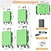 KESSER® Reisekoffer Set 4-teilig | Kofferset ABS Hartschalenkoffer mit Zahlenschloss, Kofferwaage & Reisebrieftasche 360° Rollen | Handgepäck & große Koffer für Business & Reise Trolley Apple Green