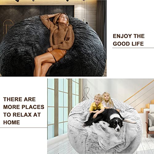Yudoutech YD-150 Bean Bag Chair Cover(Cover Only,No Filler),Big Round Soft Fluffy Pv Velvet Washable Lazy Sofa Bed Cover thumb #4