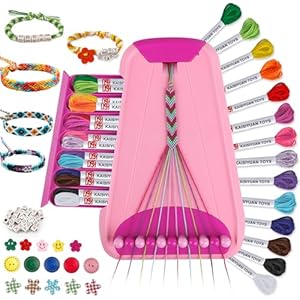 Tingingyuli Artes Y Manualidades Para Niños De 8 A 12 Años, Kit De Fabricación De Pulseras De La Amistad Para Niñas, Kit De Fabricación De Joyas, Regalos De Para Niños De 6-12 Años (Rosa)