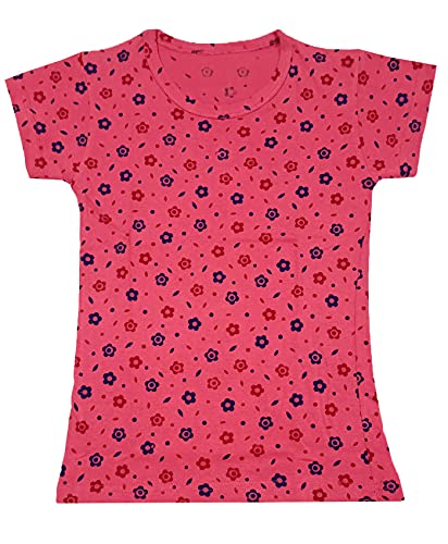 Image of indi weaves Girls Printed Cotton Half Sleeves Tshirts (Pack of 3)