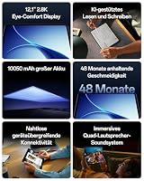 OPPO Pad 5 12.1" 2.8K Eye-Comfort Display Tablet, 8+128GB, 5G, 10050mAh, Dimensity 7300-Ultra, 120Hz Augenschonung, KI Lesen & Schreiben, Quad-Lautsprecher, 33W SUPERVOOC, Starlight Black – Ansicht 2