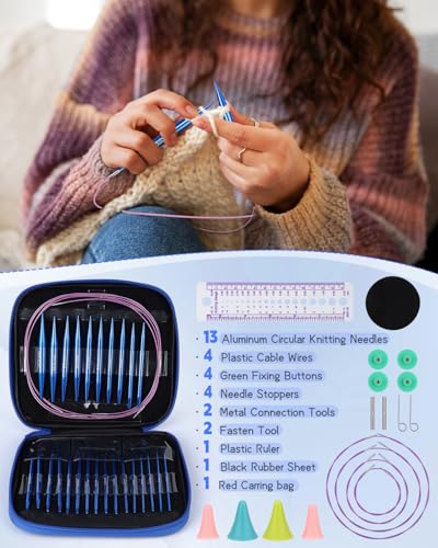 Aeelike Austauschbares Rundstricknadelset Blau – Bild 7
