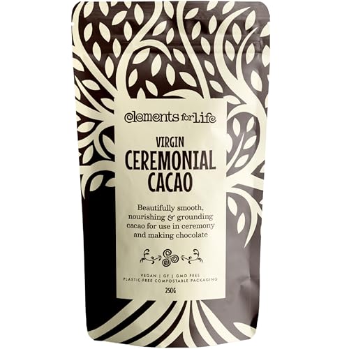Ceremonial Cacao Paste 250g | Virgin & Pure Quality Ceremonial Grade Cacao | Ethically Sourced Premium Chocolate | Vegan, Gluten, & GMO Free | Packaged in 100% Plastic-Free Compostable Bags |