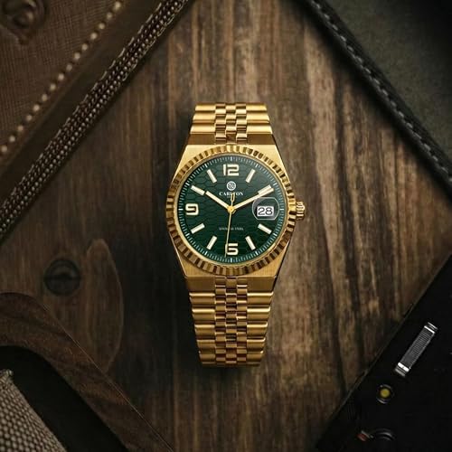 Image of Carlton London Rover Men Analog Watch, Round Dial, Stainless Steel Strap, Quartz Movement, 40 mm Case, Premium Wide Strap Design, 30M Water Resistant, Casual Formal Wear