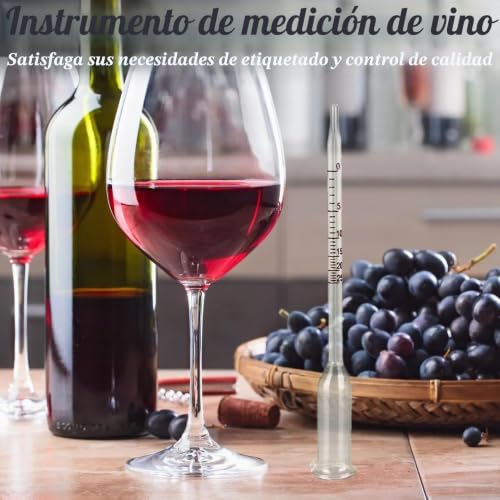 Miniatura 6 de 1 Vinómetro Para Vino,Medidor De Alcohol De Vidrio 0-25 , Hidrometro,Termometro Vino,Para Hobbybrauer Y Amantes Del Vino,Construcción Robusta