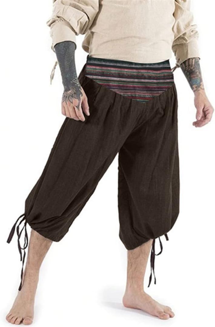 Pirate Pants for Men Cosplay Renaissance Medieval Gothic Pants Pirate Costume Trouser