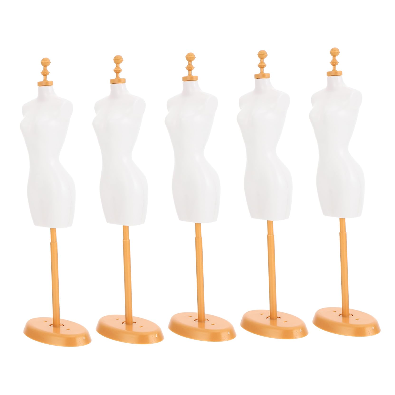 Supporto per Manichino in Plastica Bianco 5 Pezzi per Bambole Espositore Vestiti Accessorio Giocattoli