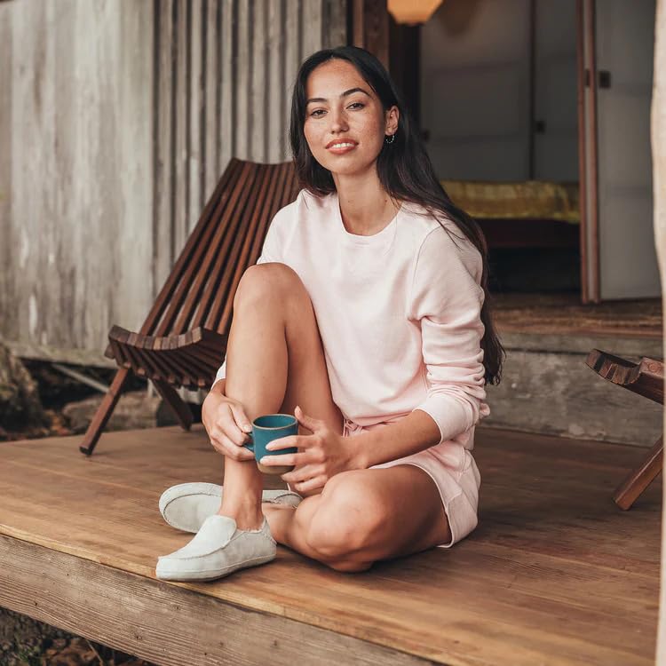 Image of OLUKAI Nohea Slipper, Women's Slip-On Shoes, Genuine Shearling & Premium Nubuck Leather, Drop-In Heel Design, Cozy & Ultra-Soft Comfort Fit