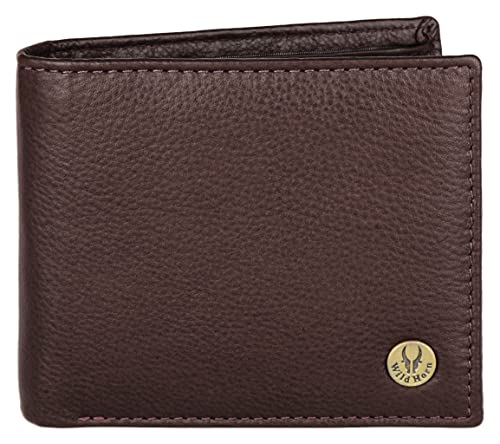 Image of WildHorn Brown Leather Wallet for Men I Ultra Strong Stitching I 6 Card Slots I 2 Currency & 2 Secret Compartments I 1 Coin Pocket